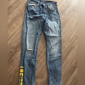 Ralph Lauren Blue Skinny Jeans with Yellow Patch